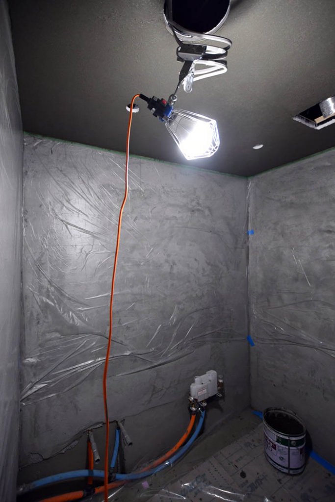 浴室天井へのエクセルジョイント施工