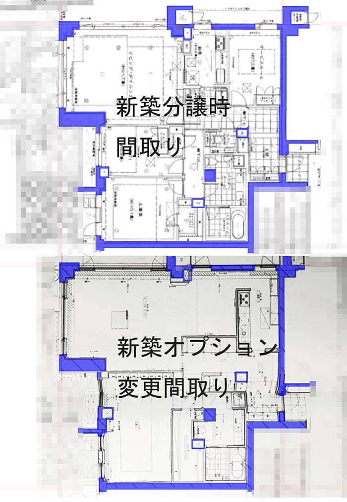 三田S邸_新築分譲時間取り図と新築間取りオプション変更図面